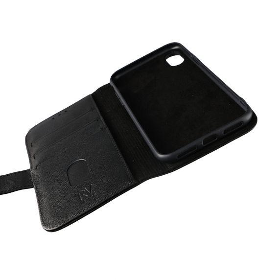 bild på iPhone X/XS Plånboksfodral Genuint Läder RV - Svart