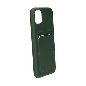 bild på iPhone 11 Silikonskal med Korthållare - Militärgrön