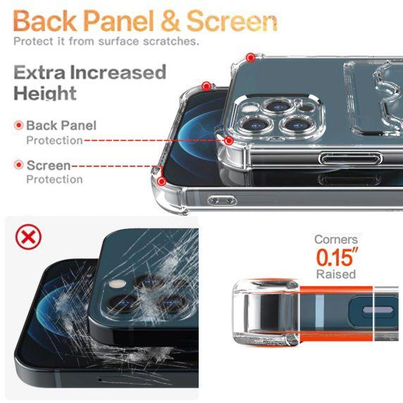 bild på iPhone 13 Stöttåligt Skal med Korthållare - Transparent