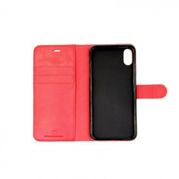 bild på iPhone XR Plånboksfodral Läder med Stativ - Röd