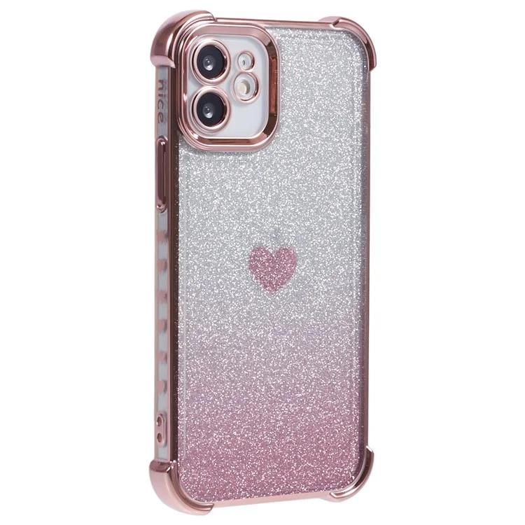 bild på Lyxigt glitterskal rosa för iPhone 12