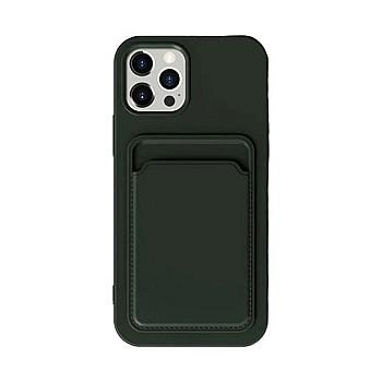 bild på iPhone 13 Pro Silikonskal med Korthållare - Militärgrön