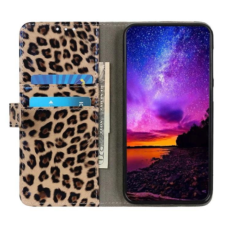 Bild på Leopardmönstrat Läderfodral för Samsung S21 Ultra