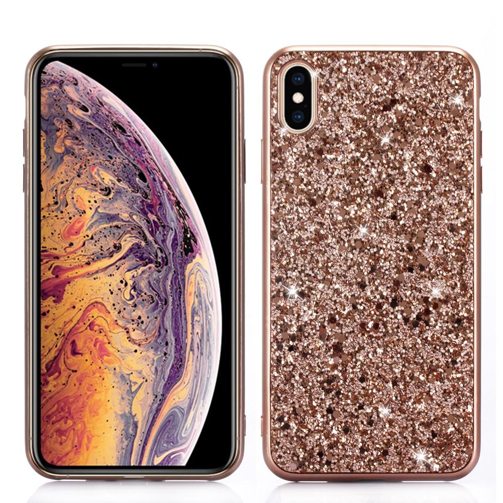 bild på iPhone XS Max Glittrigt Skal i TPU - Roséguld