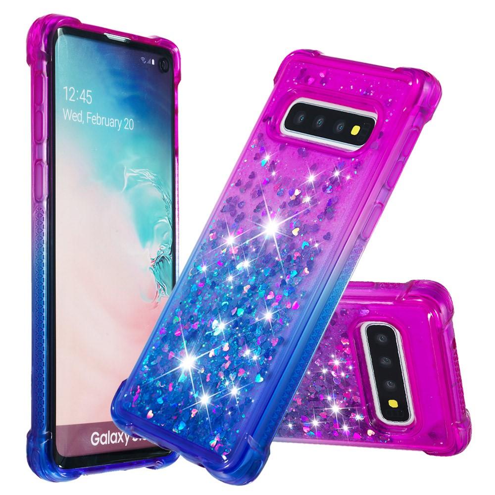 Bild på Graderat Glitterpulver Kvicksandfodral S10 - Lila/Blå