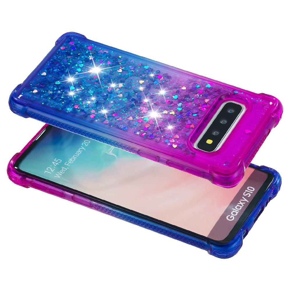 Bild på Graderat Glitterpulver Kvicksandfodral S10 - Lila/Blå