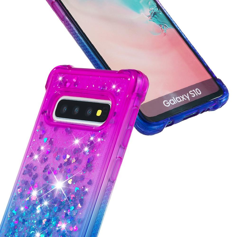 Bild på Graderat Glitterpulver Kvicksandfodral S10 - Lila/Blå