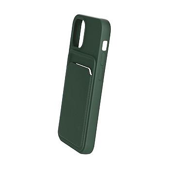 bild på iPhone 12 Mini Silikonskal med Korthållare - Militärgrön