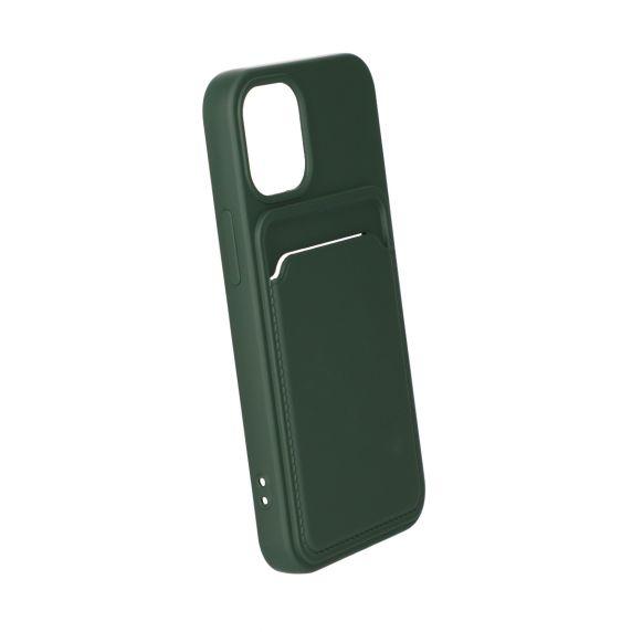 bild på iPhone 12 Mini Silikonskal med Korthållare - Militärgrön