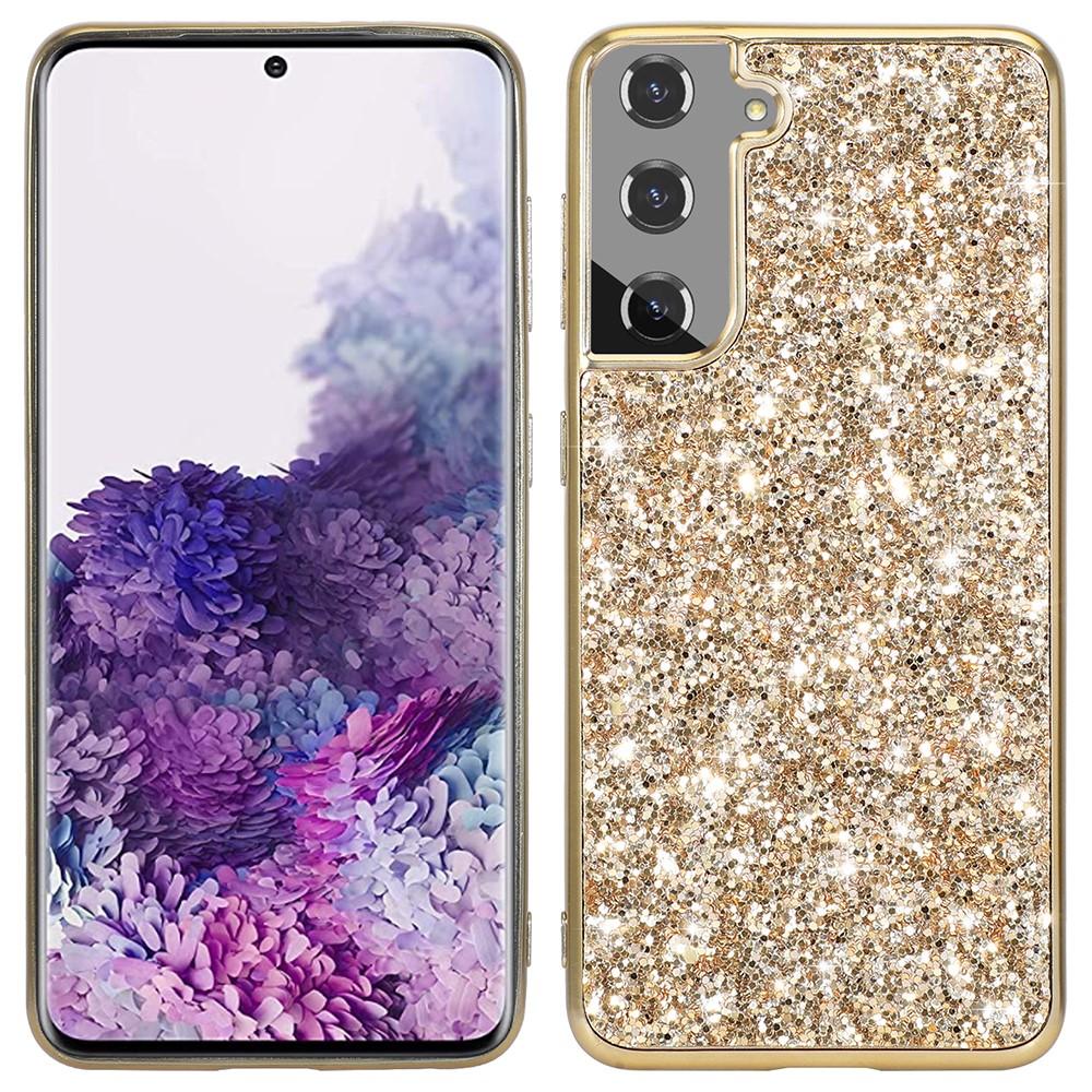 Bild på Samsung Galaxy S21 FE 5G Elektroplat TPU & PC Glitterfodral - Guld