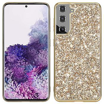 bild på Samsung Galaxy S21 FE 5G Elektroplat TPU & PC Glitterfodral - Guld