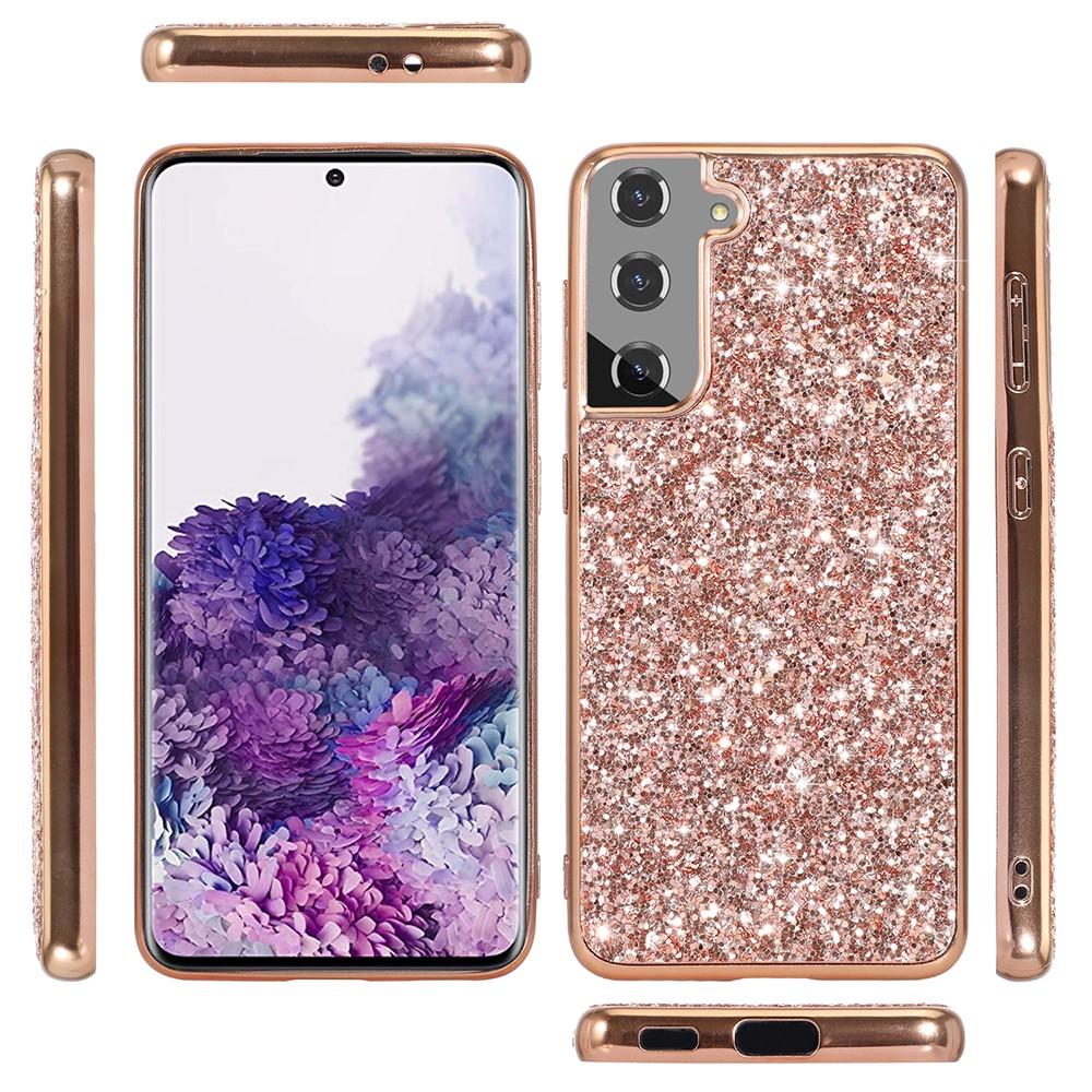 Bild på Samsung Galaxy S21 FE 5G Elektroplat TPU & PC Glitterfodral - Guld