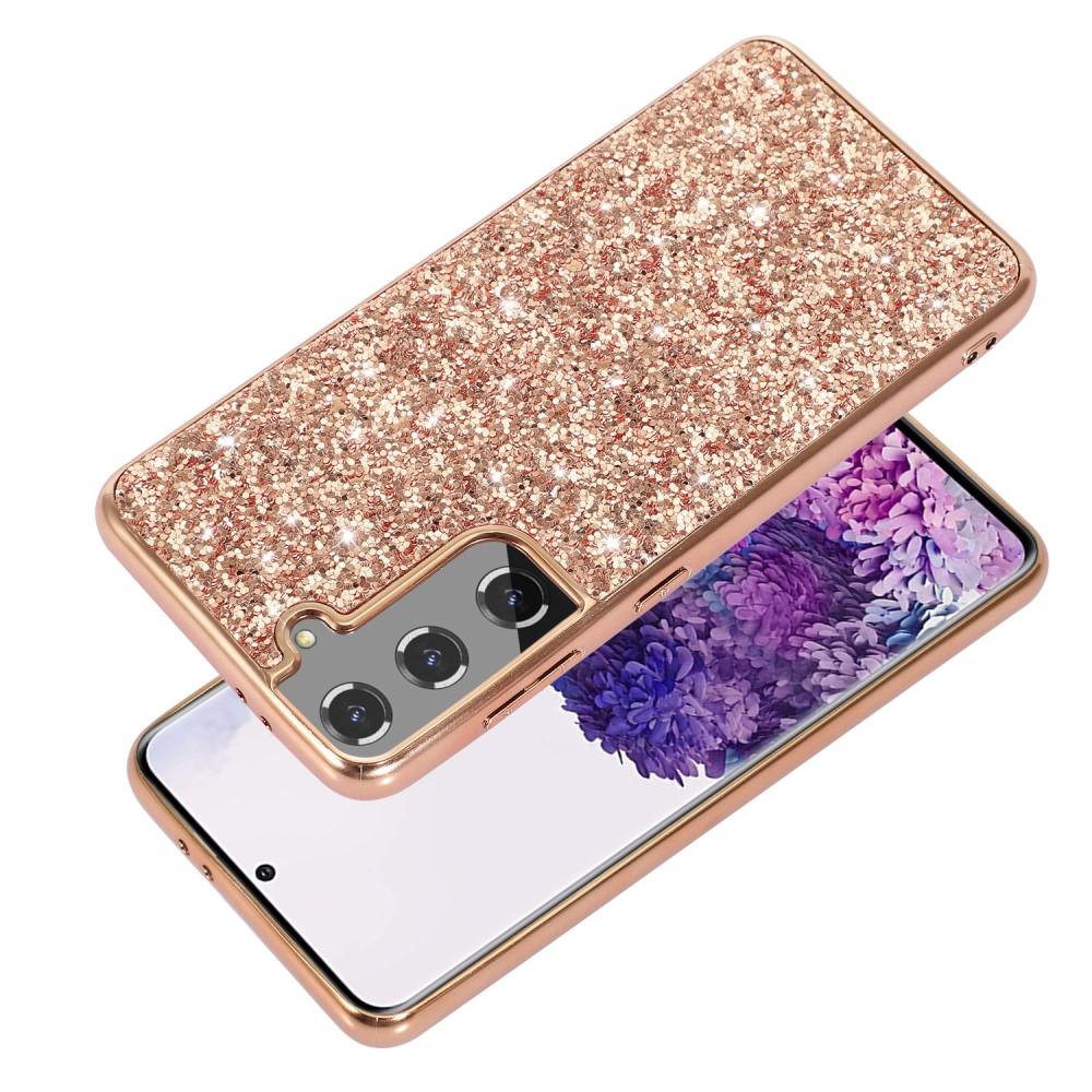 Bild på Samsung Galaxy S21 FE 5G Elektroplat TPU & PC Glitterfodral - Guld