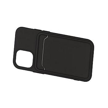 bild på iPhone 12 Mini Silikonskal med Korthållare - Svart
