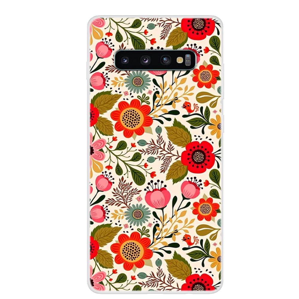 Bild på Mönstrat TPU-skal för Samsung Galaxy S10 Plus - Levande Blommor