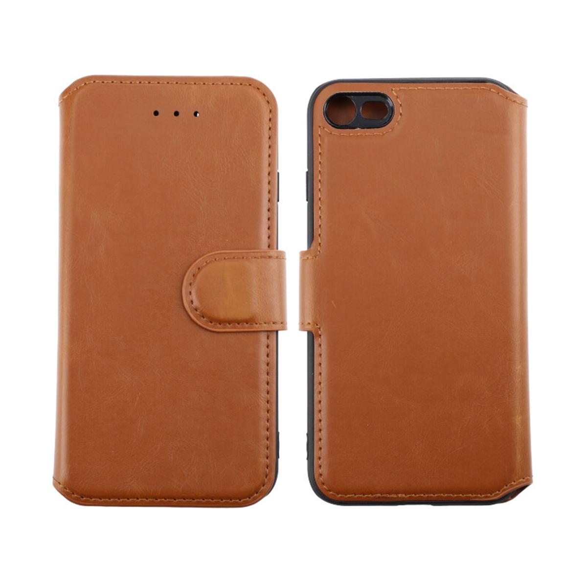 Billede af iPhone 7/8/SE 2020 pungcover med ekstra kortholder fra Rvelon - gyldenbrun