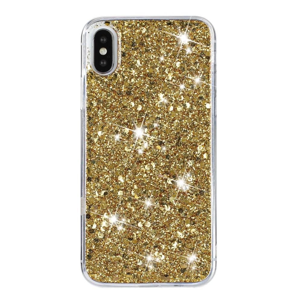 bild på iPhone X/XS Skal - Guldigt Glitter Epoxy TPU