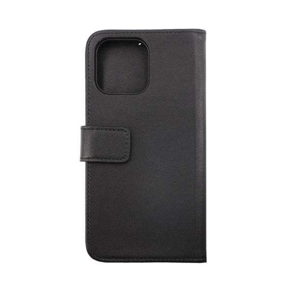 bild på iPhone 14 Pro Wallet Case Leather Rvelon - Black
