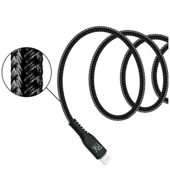 Bild på Rvelon MFi Certified USB-C to Lightning Braided Cable 1m for iPhone, iPad and iPod Black