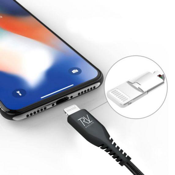 Bild på Rvelon MFi Certified USB-C to Lightning Braided Cable 1m for iPhone, iPad and iPod Black