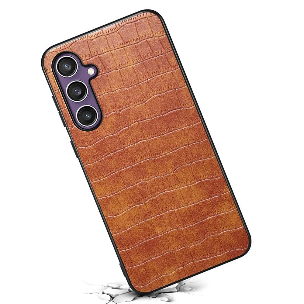 Bild på Samsung Galaxy S25 Skal Krokodiltextur - Brun