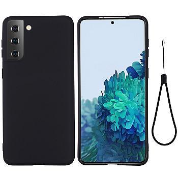 bild på För Samsung Galaxy S21 4G/5G Stötsäkert Silikonskal - Svart