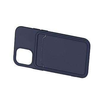 bild på iPhone 12 Mini Silikonskal med Korthållare - Blå