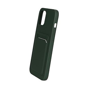 bild på iPhone 12 Pro Max Silikonskal med Korthållare - Militärgrön