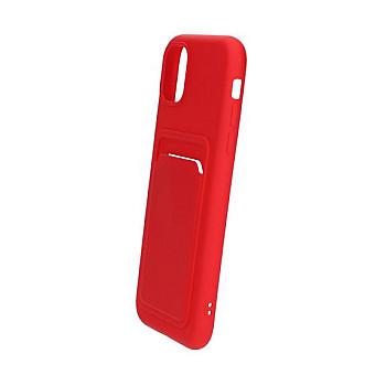 bild på iPhone 12 Pro Max Silikonskal med Korthållare - Röd