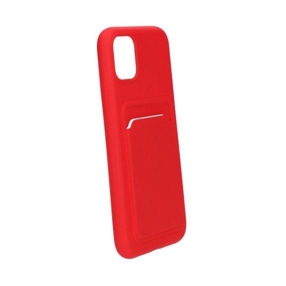 bild på iPhone 12 Pro Max Silikonskal med Korthållare - Röd