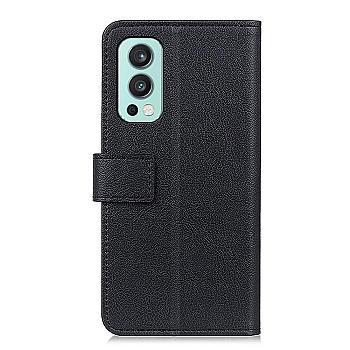 bild på PU-läderfodral med plånbok, ställ för OnePlus Nord 2 5G - Svart