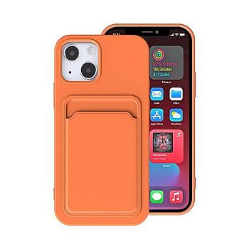bild på iPhone 13 Silikonskal med Korthållare - Orange
