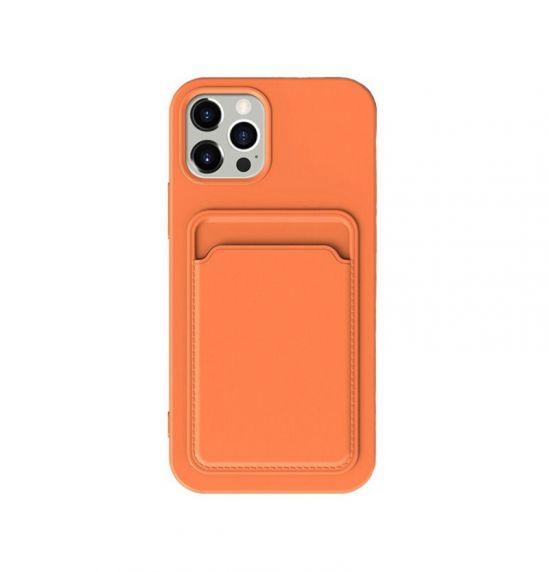 bild på iPhone 13 Silikonskal med Korthållare - Orange