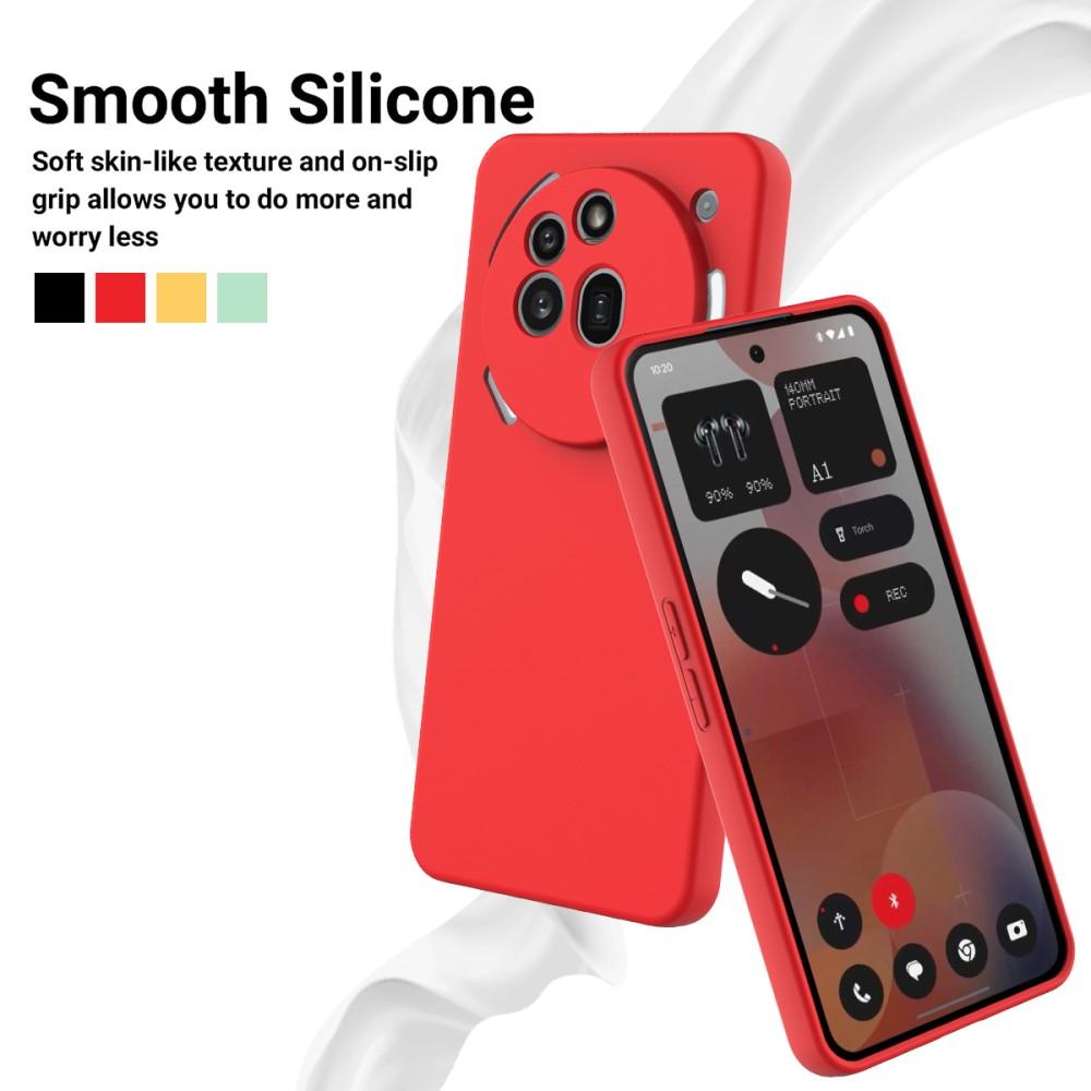Bild på Nothing Phone (3a) Pro Silikonfodral med Handrem - Röd