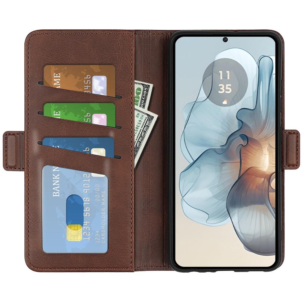 Billede af Motorola Moto G24 Stødsikker Pungeui, Brun