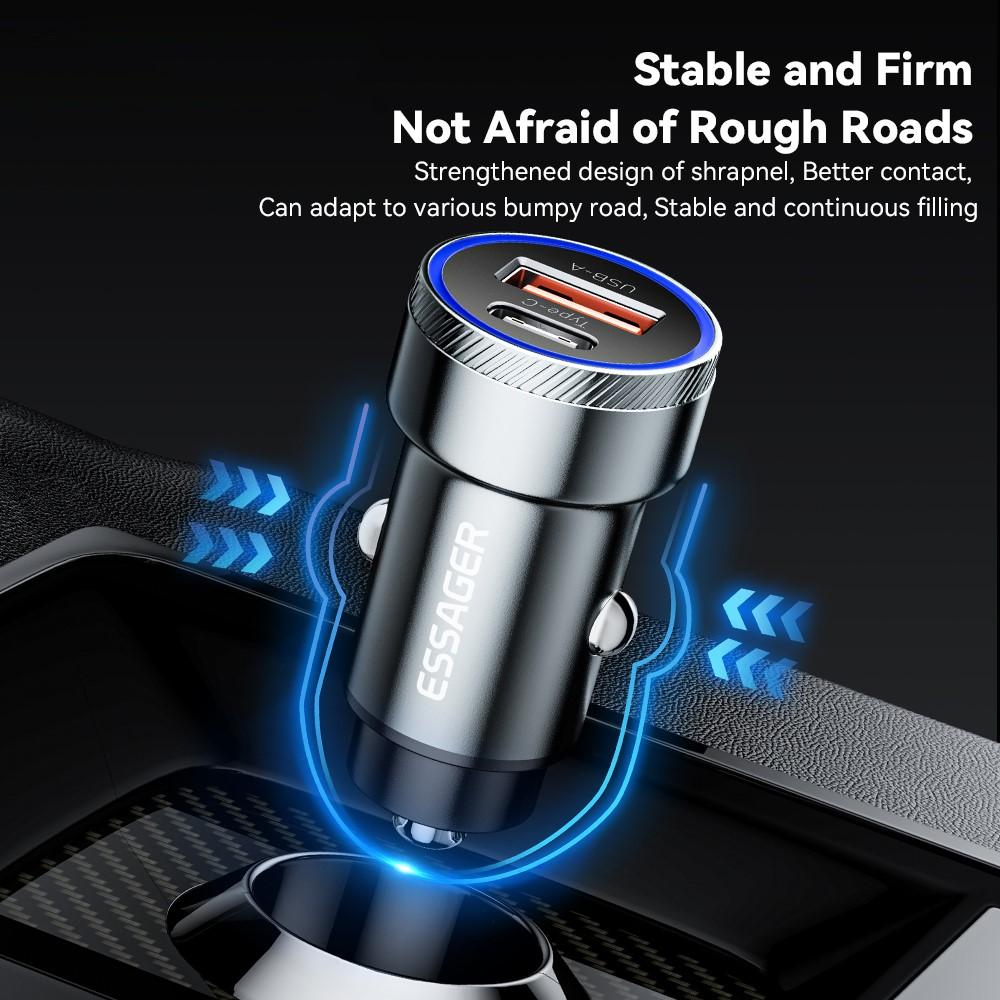 Bild på ESSAGER 54W USB+Type-C Snabbladdare för Bil - Grå