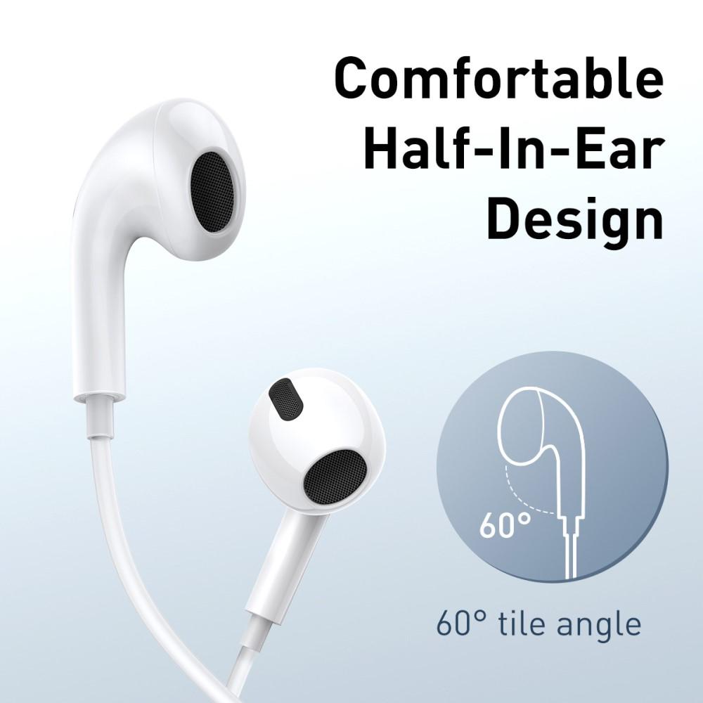 Bild på BASEUS Encok H17 3.5mm Halv-In-Ear Vit