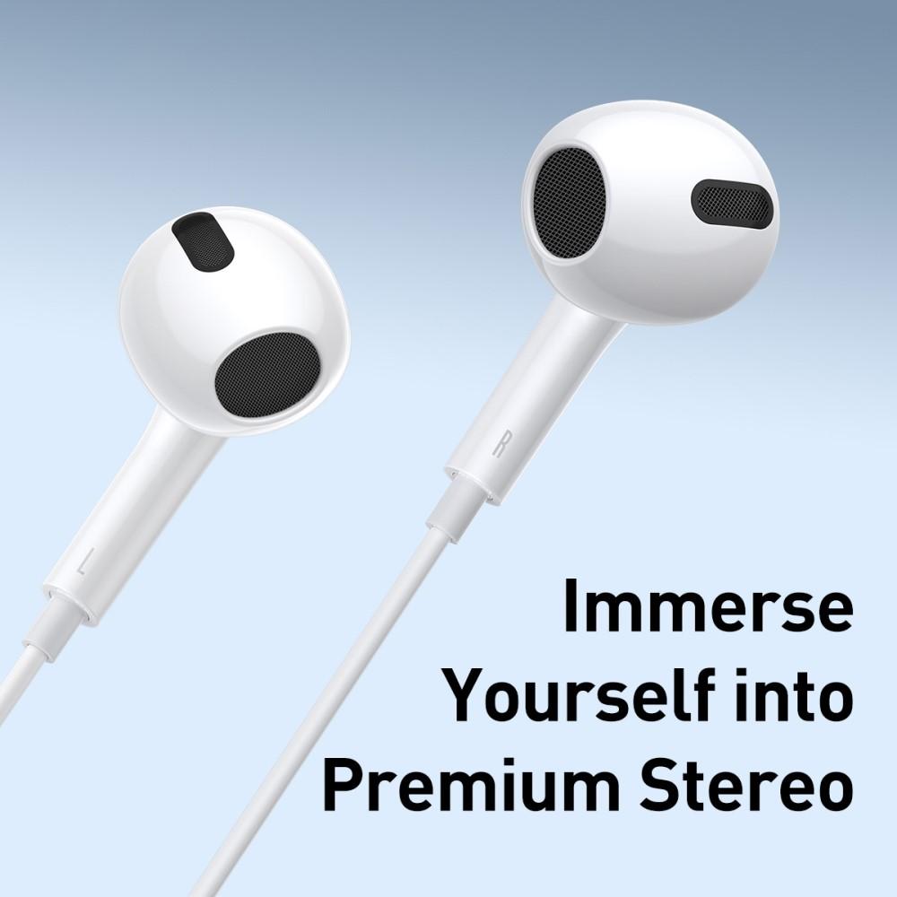Bild på BASEUS Encok H17 3.5mm Halv-In-Ear Vit