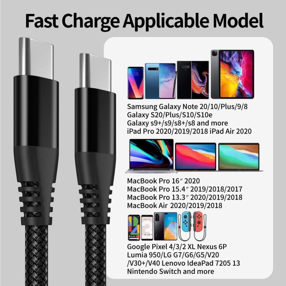 Bild på 3m USB-C PD 60W Laddkabel Nylon
