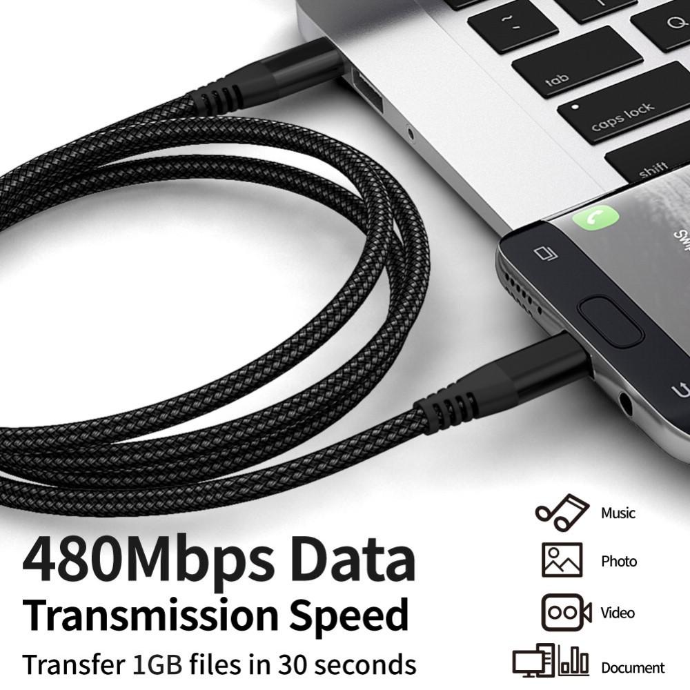 Bild på 3m USB-C PD 60W Laddkabel Nylon