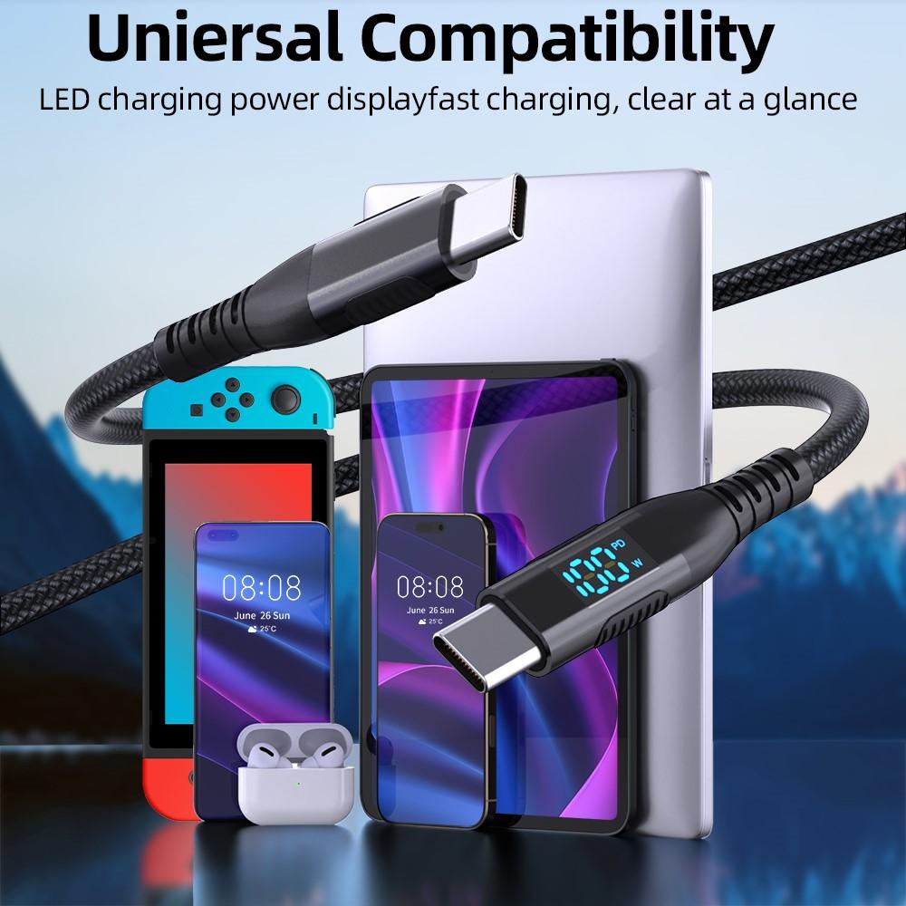 Bild på 1m USB-C till USB-C Kabel 100W 5A/20V - Svart