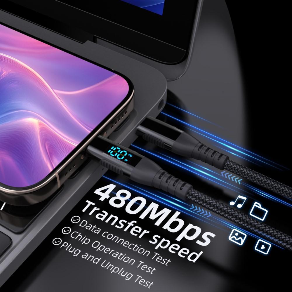Bild på 1m USB-C till USB-C Kabel 100W 5A/20V - Svart