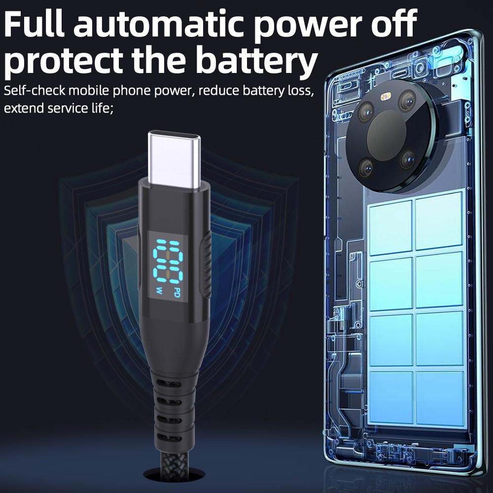 Bild på 1m USB-C till USB-C Kabel 100W 5A/20V - Svart