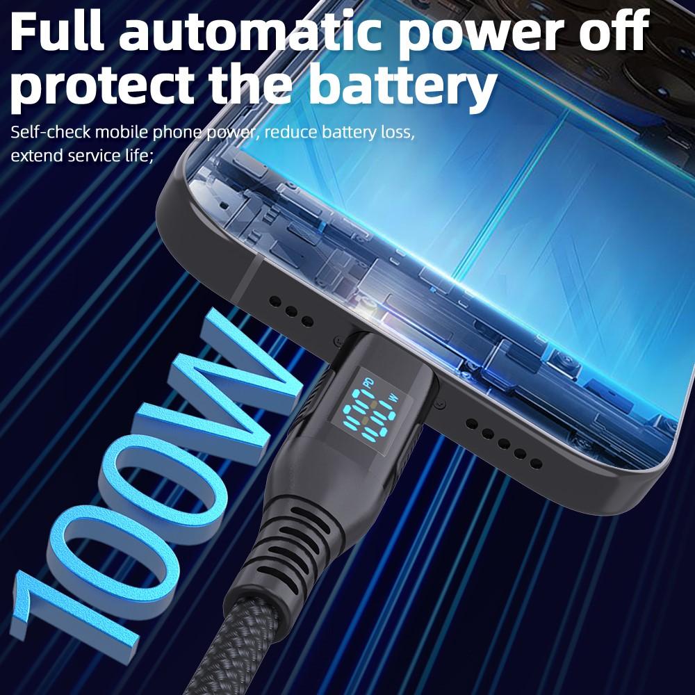 Bild på 1m USB-C till USB-C Kabel 100W 5A/20V - Svart
