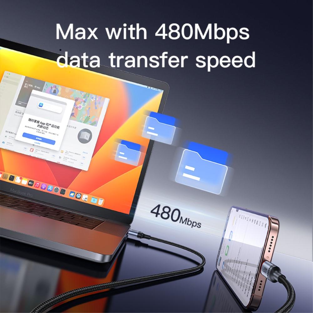 Billede af YESIDO CA181 1,2m USB-C til USB-C 60W hurtigladekabel
