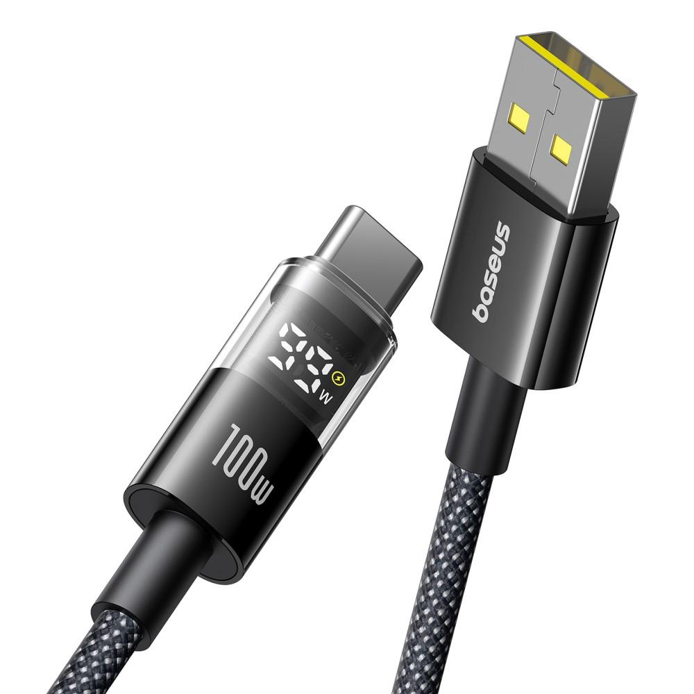 Bild på Baseus Dispaly II 2m 100W USB-A till USB-C Snabbladdningskabel - Svart