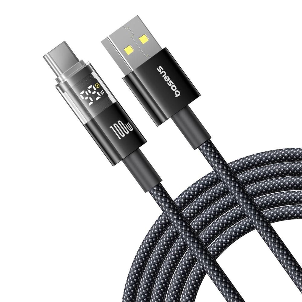 Bild på Baseus Dispaly II 2m 100W USB-A till USB-C Snabbladdningskabel - Svart
