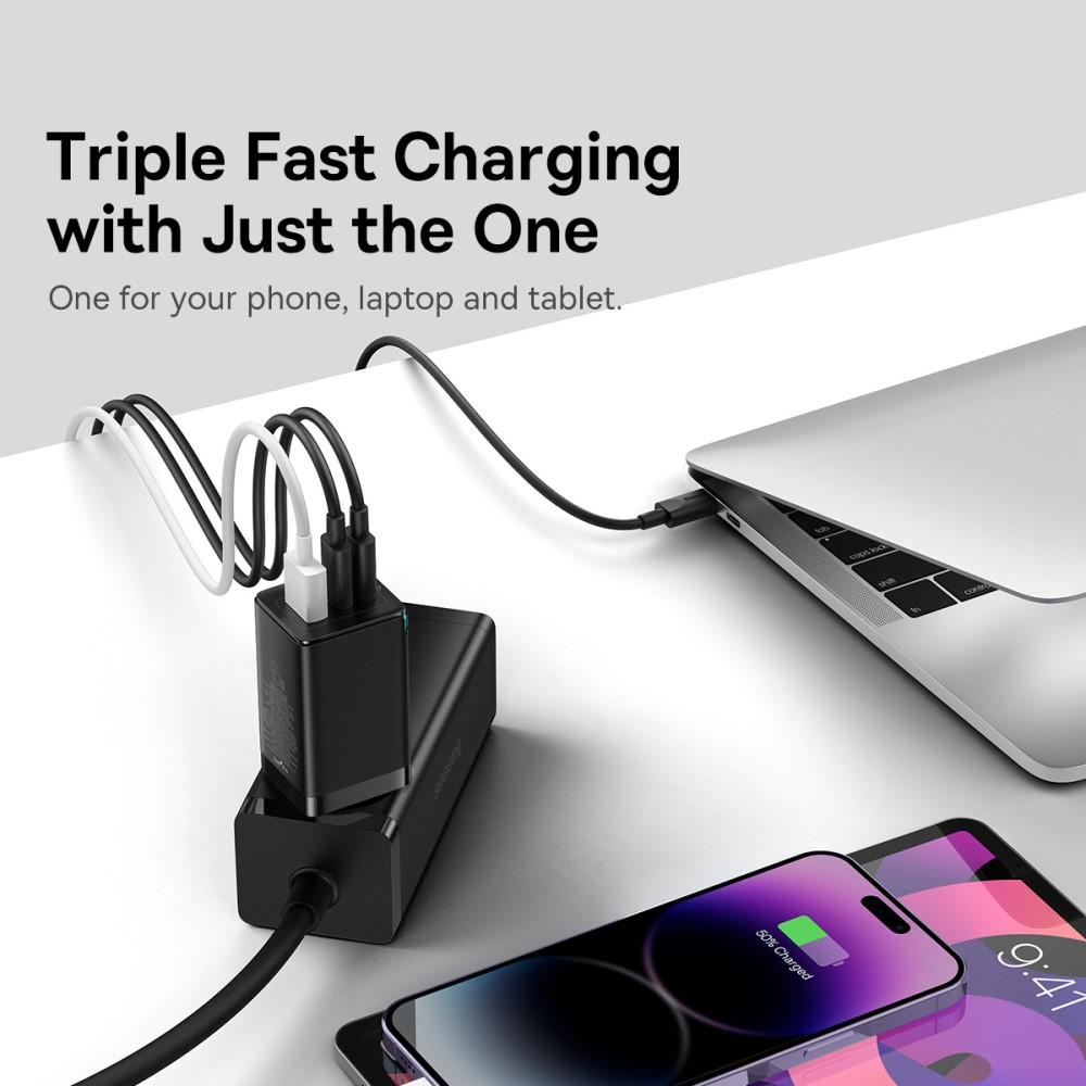Billede af BASEUS GaN5 Pro Væglader 2xType-C/USB 65W
