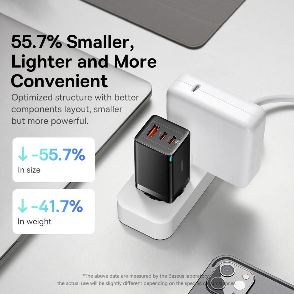 Billede af BASEUS GaN5 Pro Væglader 2xType-C/USB 65W