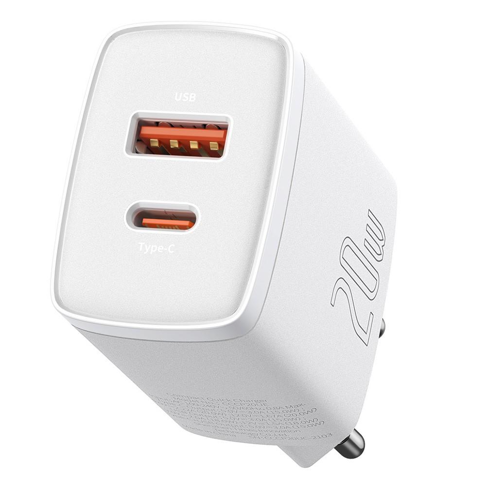 Bild på BASEUS Snabbladdare U+C Dubbla Portar 20W - Vit